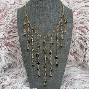 Black + Gold Smiley Chain Necklace